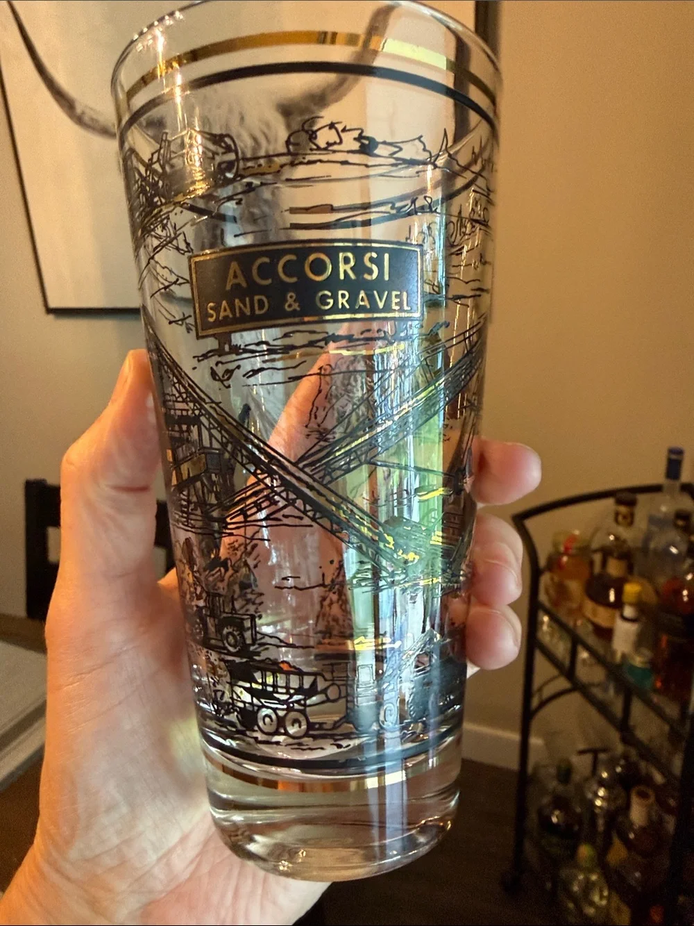 Vintage Accorsi Sand & Gravel Promotional Glasses – Set of 5